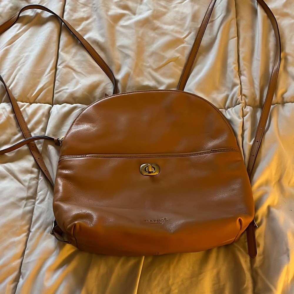 Leather backpack